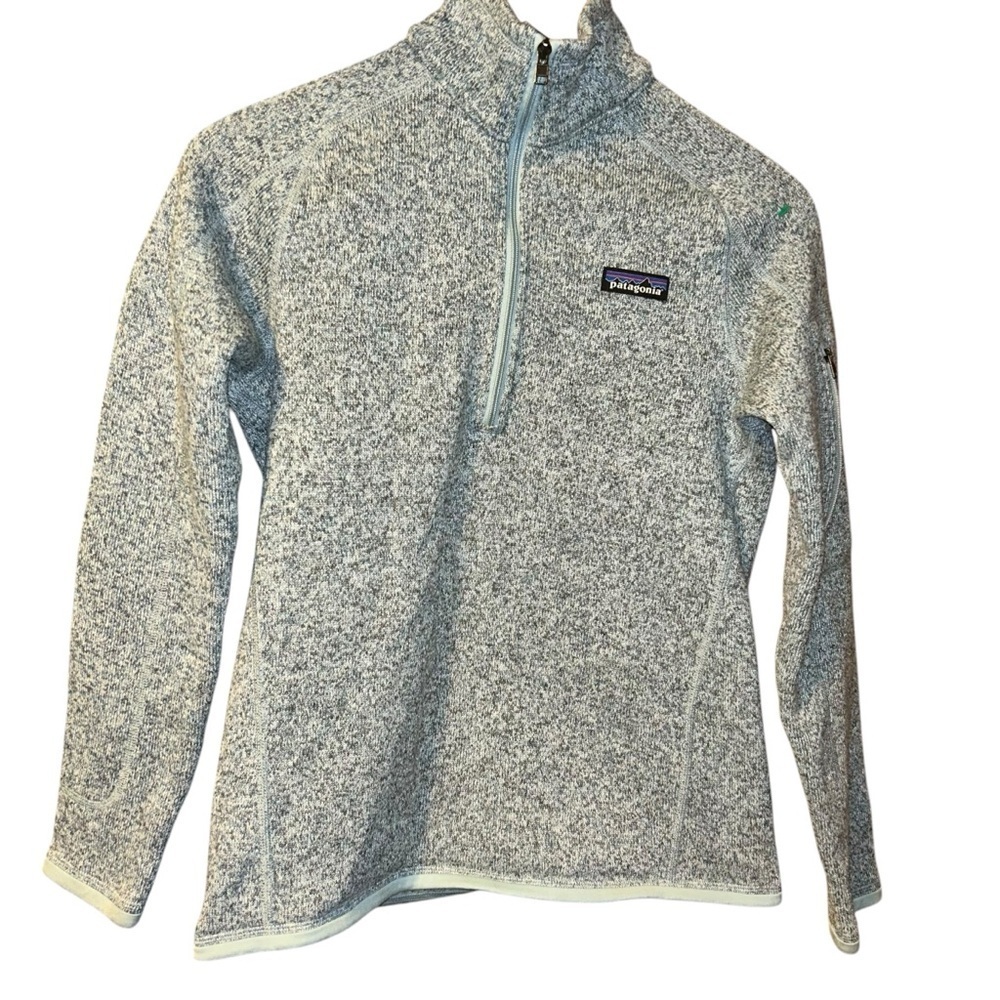 Patagonia Women's Better Sweater 1/4-Zip Fleece light blue pullover S small